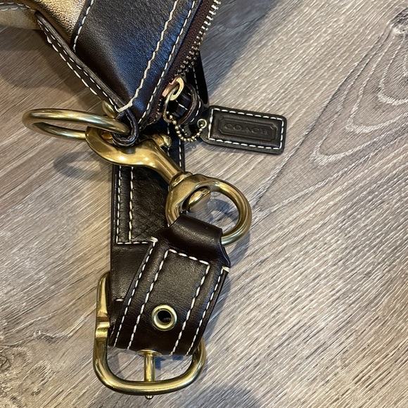 Coach Gold And Metallic Patchwork Medium Duffle Handbag - Picture 7 of 13